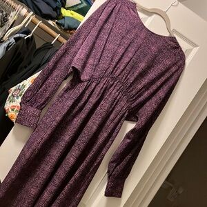 Prologue Purple Ruched Dolman Sleeve Sweater Dress